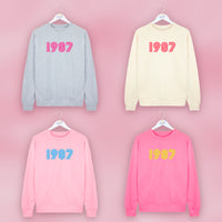Personalised Retro Disco Font Birth Year Sweatshirt