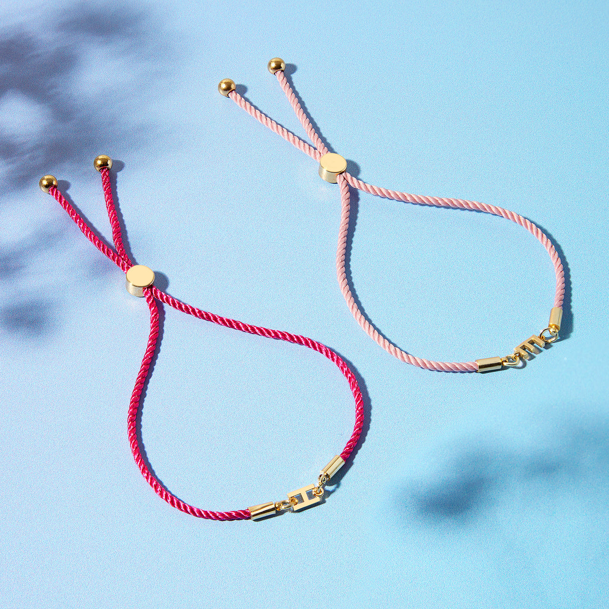 Personalised Bright Cotton and Initial Bracelet