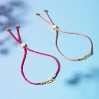 Personalised Bright Cotton and Initial Bracelet