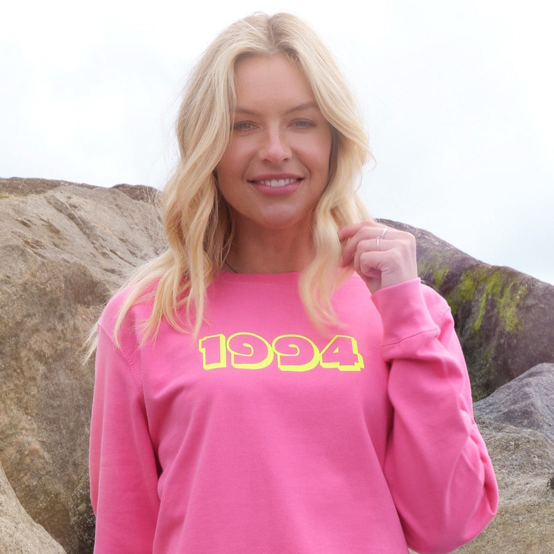 Personalised Birth Year Neon Sweatshirt Jumper