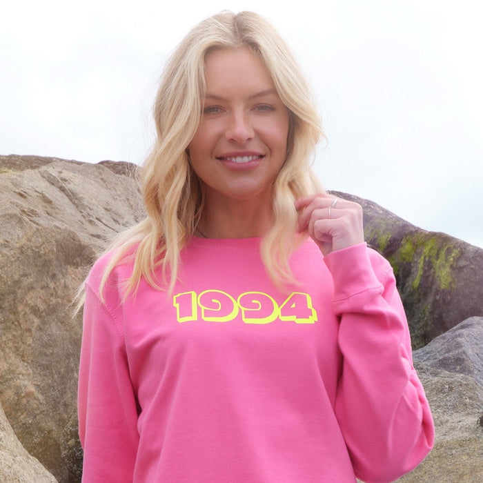 Personalised Birth Year Neon Sweatshirt Jumper