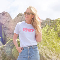 Personalised Retro Disco Font Birth Year T Shirt