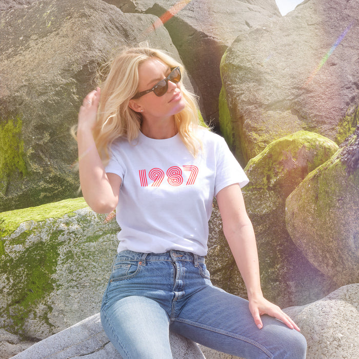 Personalised Retro Disco Font Birth Year T Shirt
