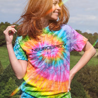 Neurospicy Tie Dyed Rainbow T Shirt