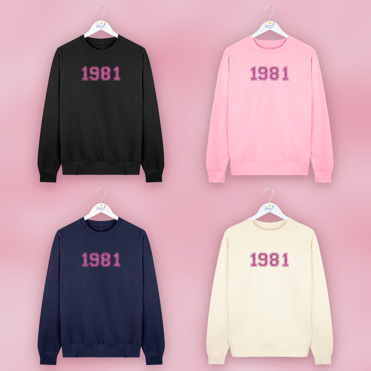 Personalised Varsity Font Birth Year Sweatshirt Jumper