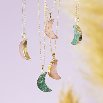Crescent Moon Gold or Silver Plated Necklace