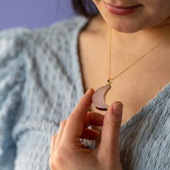 Crescent Moon Gold or Silver Plated Necklace