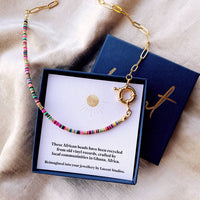 African Bead Mens Chain Necklace