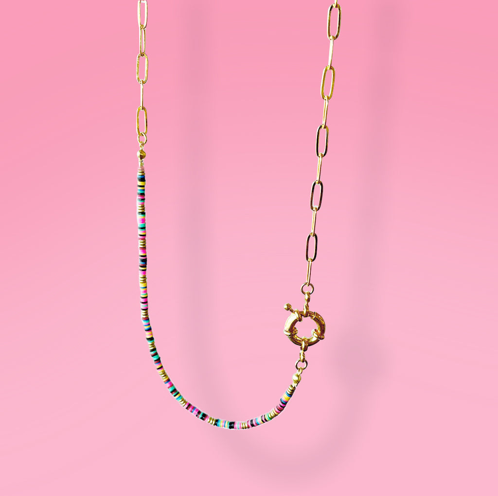African Bead Mens Chain Necklace