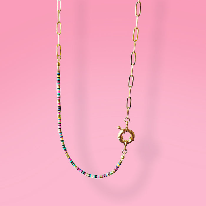 African Bead Mens Chain Necklace