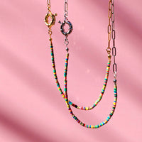 African Bead and Chain Necklace