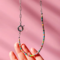 African Bead and Chain Necklace