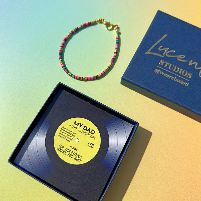 African Recycled Records Father's Day Bracelet