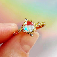 Aura Quartz Adjustable Gold Plated Ring