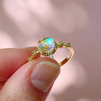 Aura Quartz Adjustable Gold Plated Ring