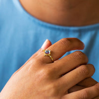 Aura Quartz Adjustable Gold Plated Ring