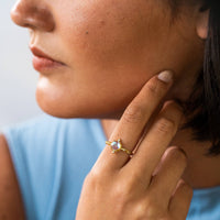 Aura Quartz Adjustable Gold Plated Ring