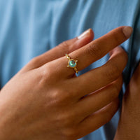 Aura Quartz Adjustable Gold Plated Ring