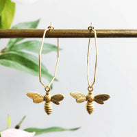 Bee Hoop Earrings