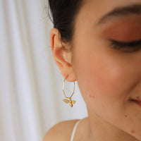 Bee Hoop Earrings