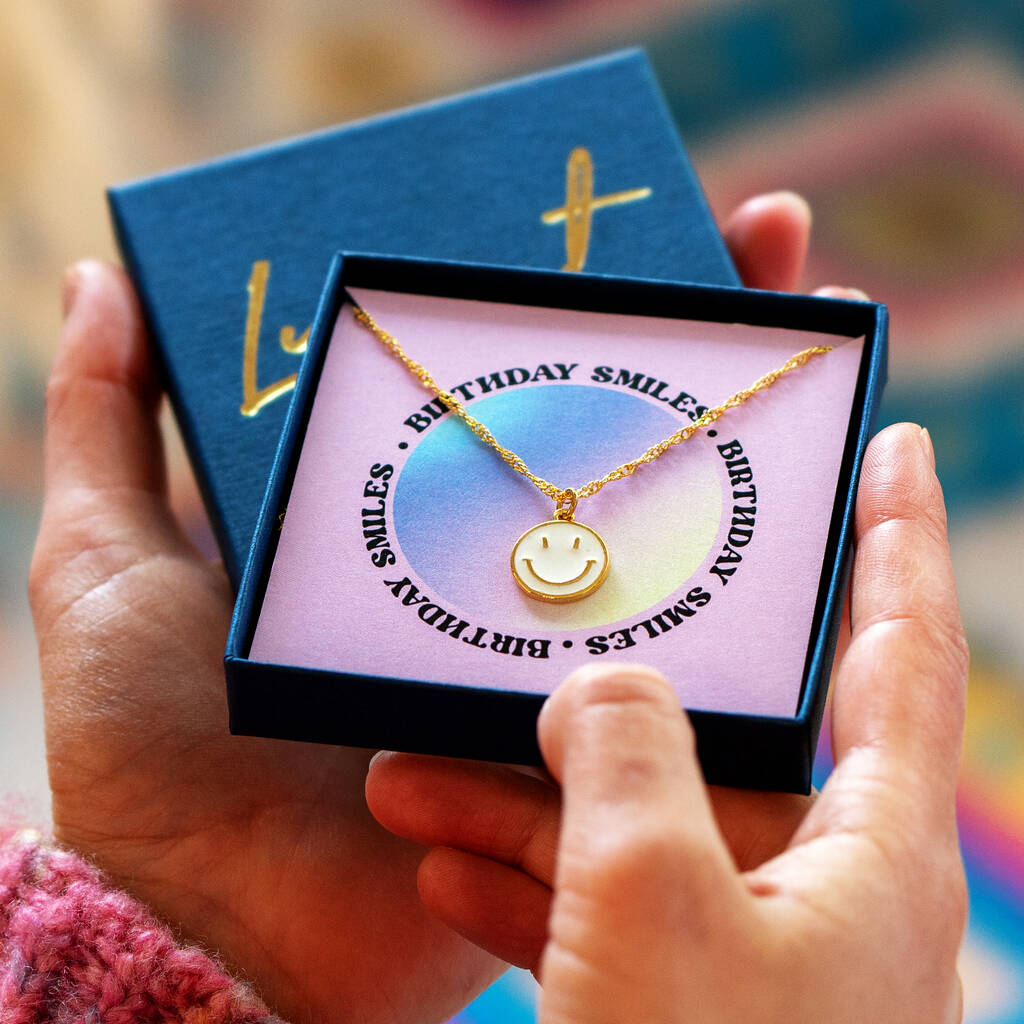 Birthday Smiles Gold Plated Necklace