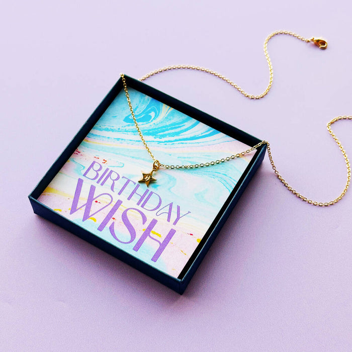 Birthday Wish Personalised Star Necklace