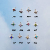Birthstone Star And Personalised Initial Hoop Earrings