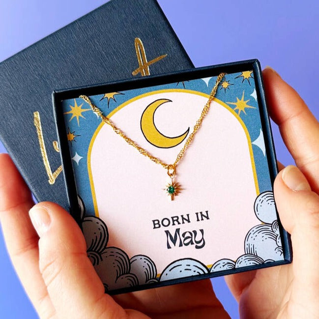 Petite Birthstone Star Necklace