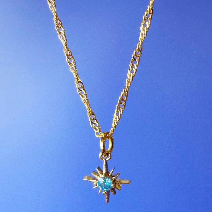Petite Birthstone Star Necklace