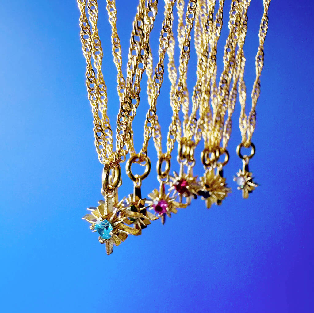 Petite Birthstone Star Necklace