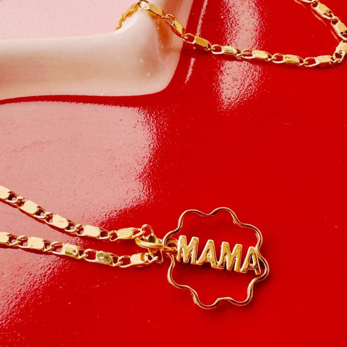 Bloomin' Best Mum Gold Plated Mama Necklace