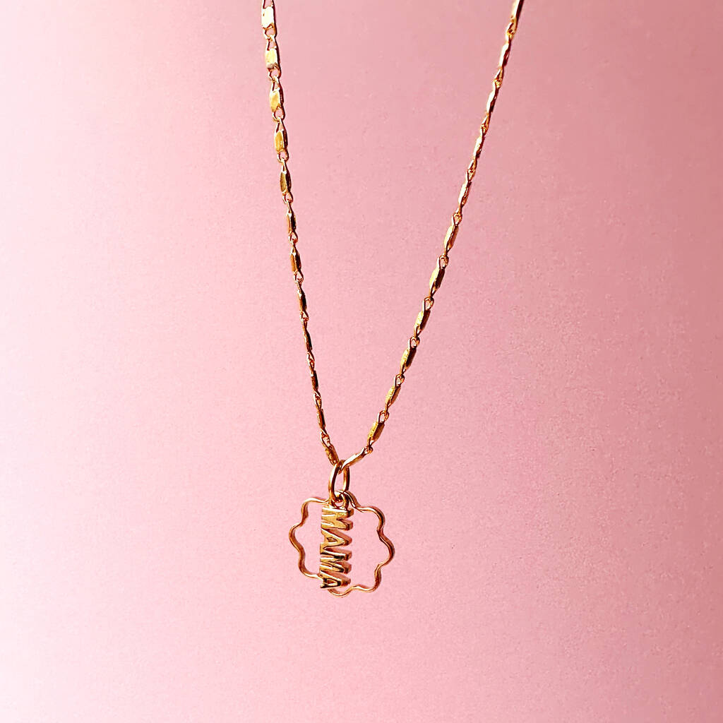 Bloomin' Best Mum Gold Plated Mama Necklace