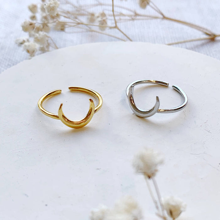 Crescent Moon Adjustable Ring