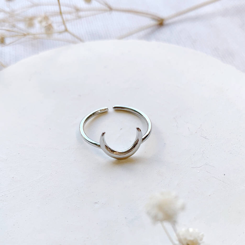Crescent Moon Adjustable Ring
