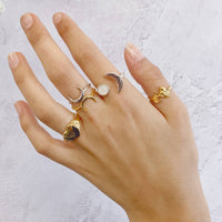 Crescent Moon Adjustable Ring