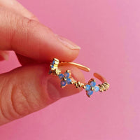 Forget Me Not Flower Gold or Silver Plated Ring