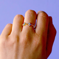 Forget Me Not Flower Gold or Silver Plated Ring