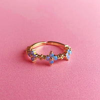 Forget Me Not Flower Gold or Silver Plated Ring