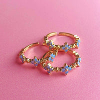 Forget Me Not Flower Gold or Silver Plated Ring