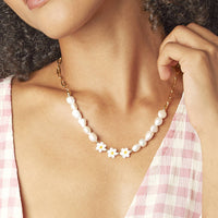Freshwater Pearl and Daisy Personalised Necklace