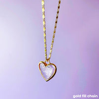 Gemstone Heart Gold Plated Valentines Pendant Necklace