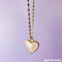 Gemstone Heart Gold Plated Valentines Pendant Necklace