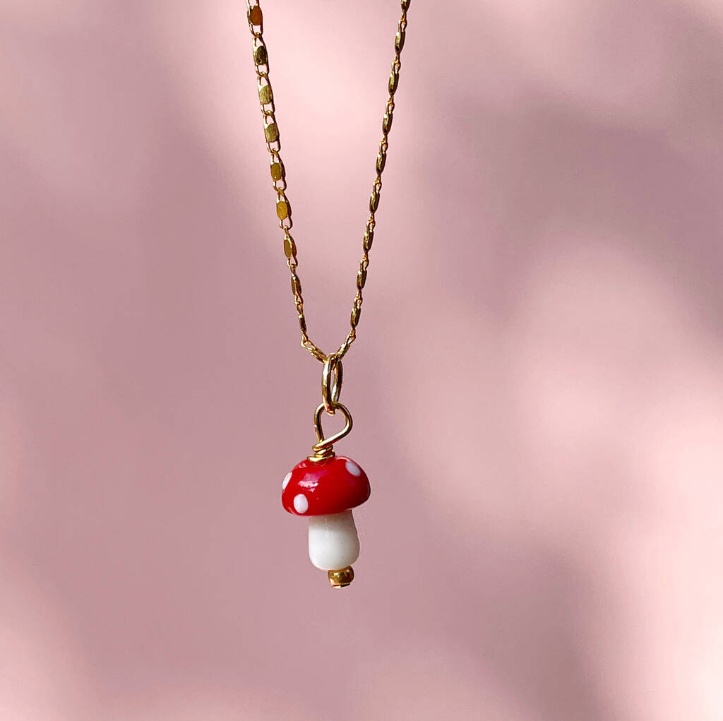 Glass Mushroom Necklace
