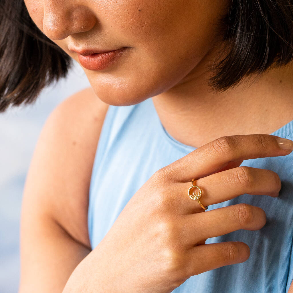 Gold Filled Adjustable Stacking Sun Ring