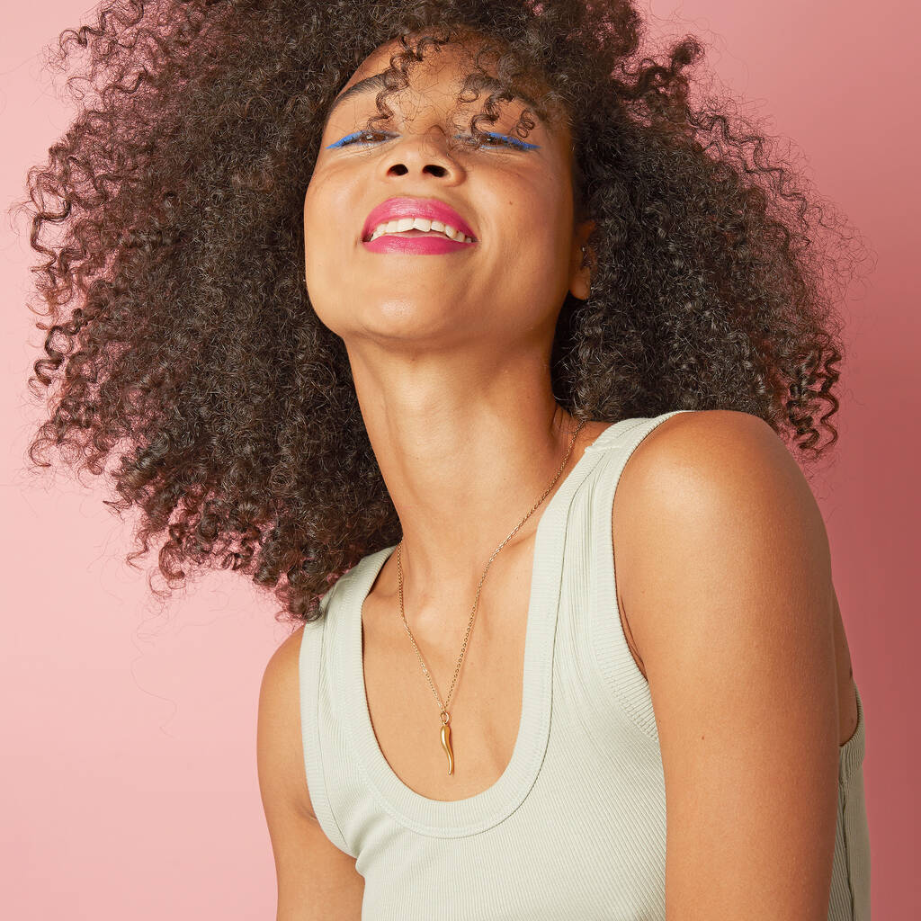 Gold Plated Retro Horn of Plenty Necklace