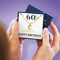 Happy 60th Birthday Initial Necklace