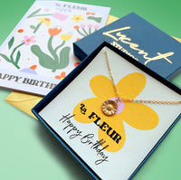 Happy Birthday Daisy Flower Gold Plated Necklace