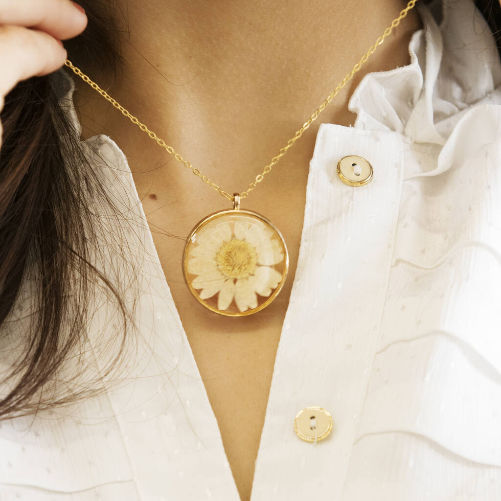 Personalised Pressed Daisy Necklace