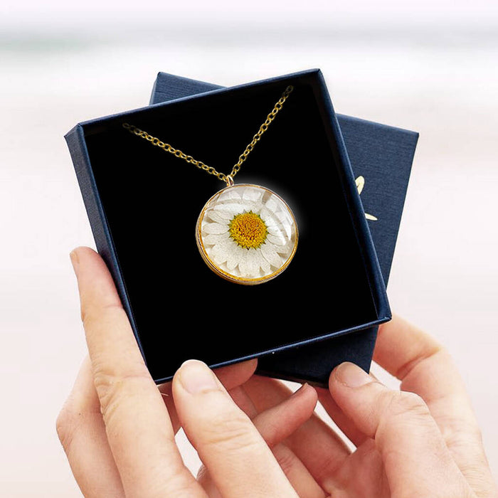 Personalised Pressed Daisy Necklace