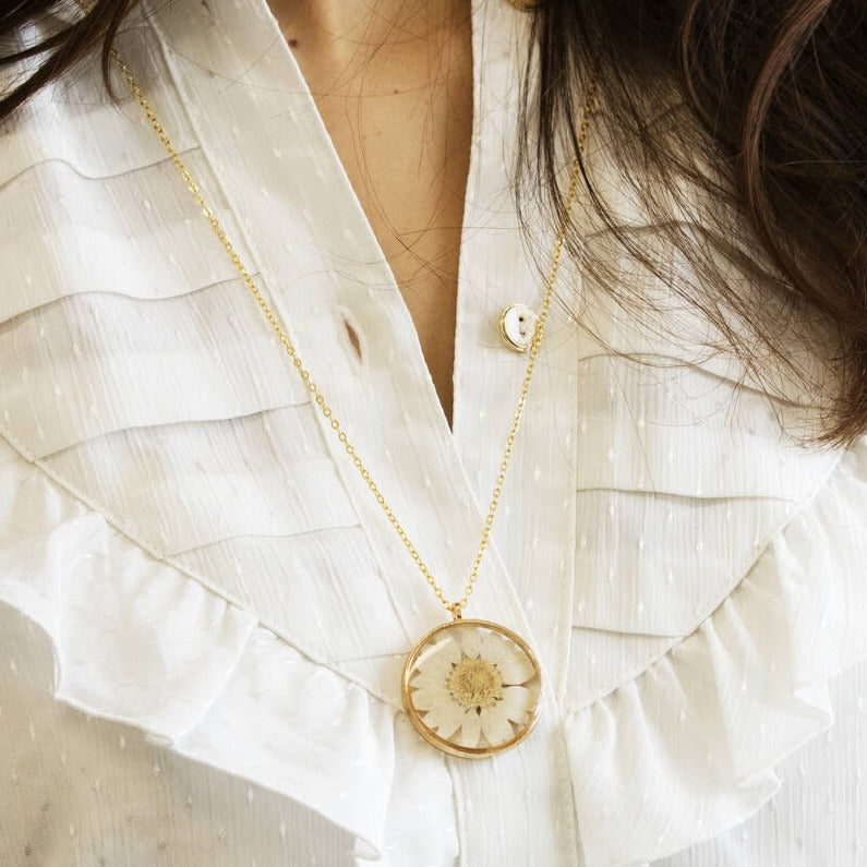 Personalised Pressed Daisy Necklace